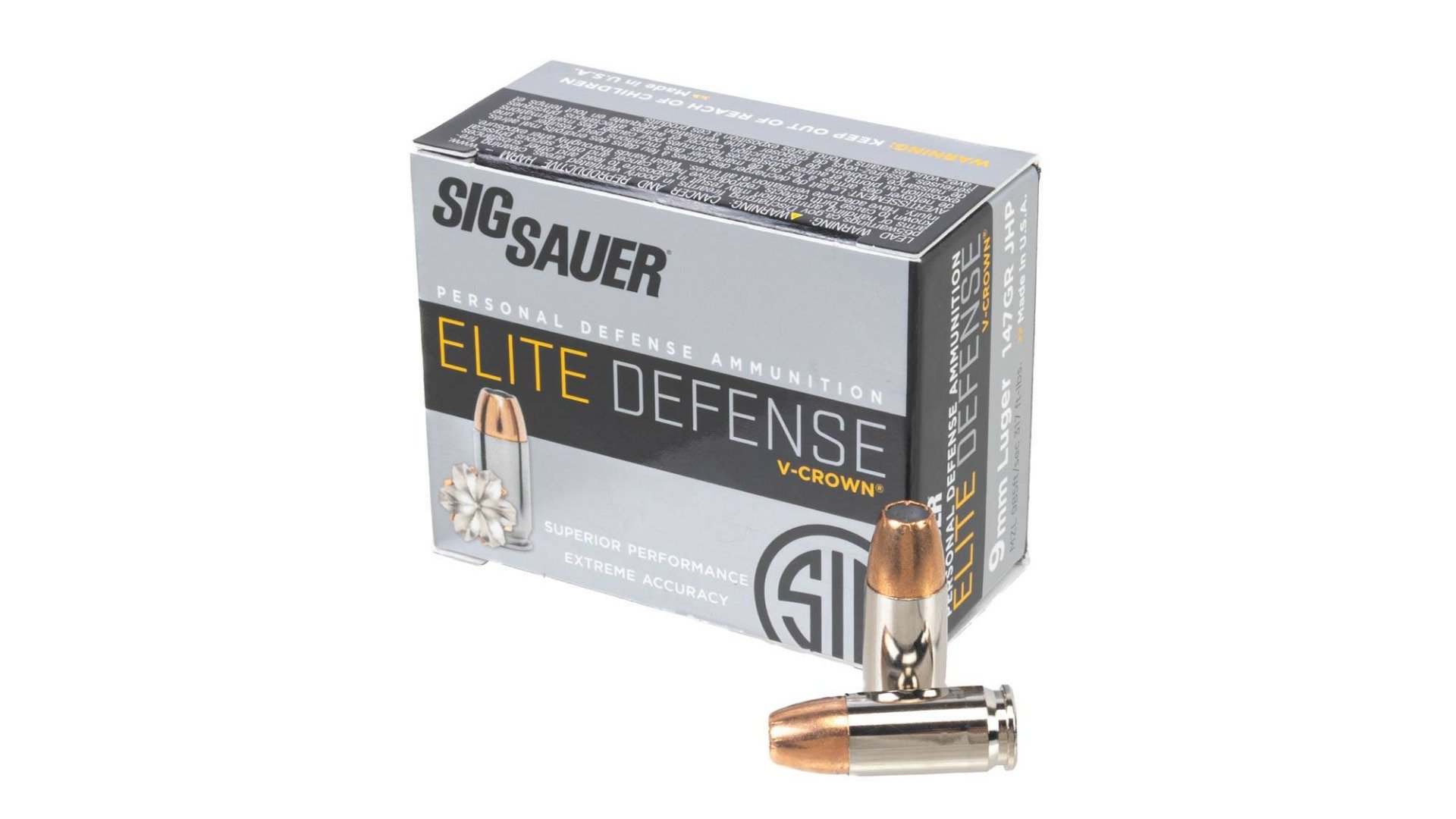 Sig Sauer Mm Gr Elite V Crown Jhp Ammunition Rd Box