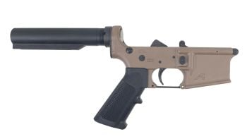 Aero Precision AR-15 Gen 2 Carbine Complete Lower w/ A2 Grip, No Stock - FDE Cerakote