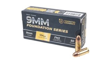 Federated Ordnance 9mm Luger 124gr FMJ Ammunition - 1000rd Case