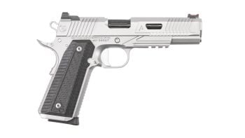 Nighthawk Custom Agent2 Government 1911 .45 ACP Pistol w/ Carbon Fiber Grips - Stainless Steel