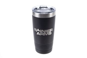 Rainier Arms Matte Black/Silver Tumbler - 20 oz