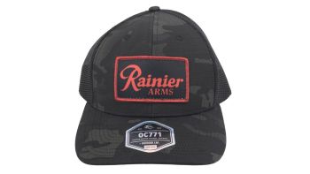 Rainier Arms Patch Trucker Hat - Black Camo