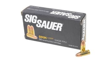 Sig Sauer 9mm 124gr Elite Ball FMJ Ammunition - 50 Rd Box