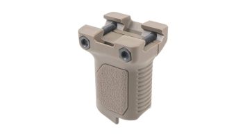 Strike Industries Angled Vertical Grip for Picatinny Rails W/ Cable Management (Short) - FDE