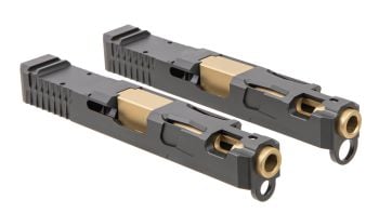 Trinity Nevada Deimos Complete Slide For Glock 19 - Black Slide / Gold Barrel