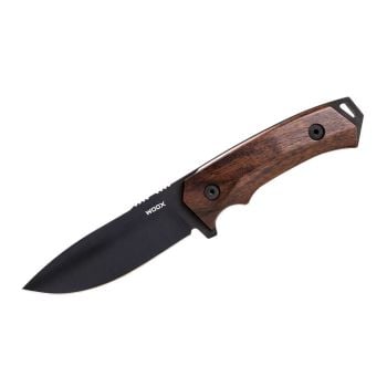 WOOX Rock 62 Plain Fixed Knife - Walnut