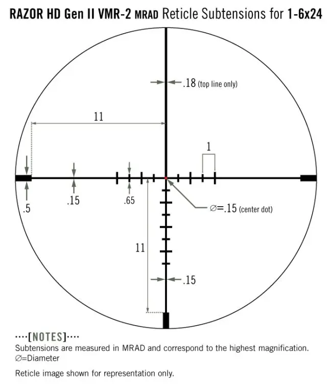 Vortex Razor HD Gen II-E Scope - 1-6x24 VMR-2 MRAD