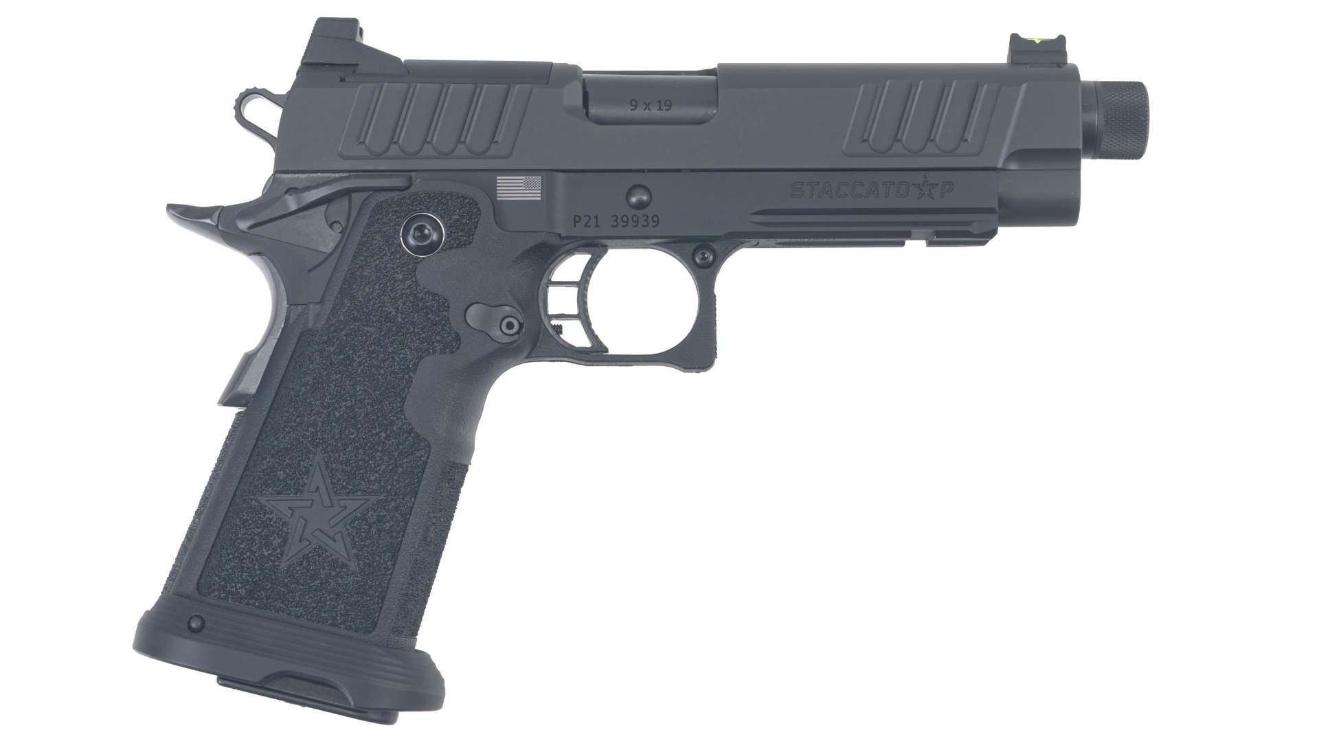 Staccato 2011 P DPO Aluminum Frame 9mm Threaded Pistol - DLC/DLC