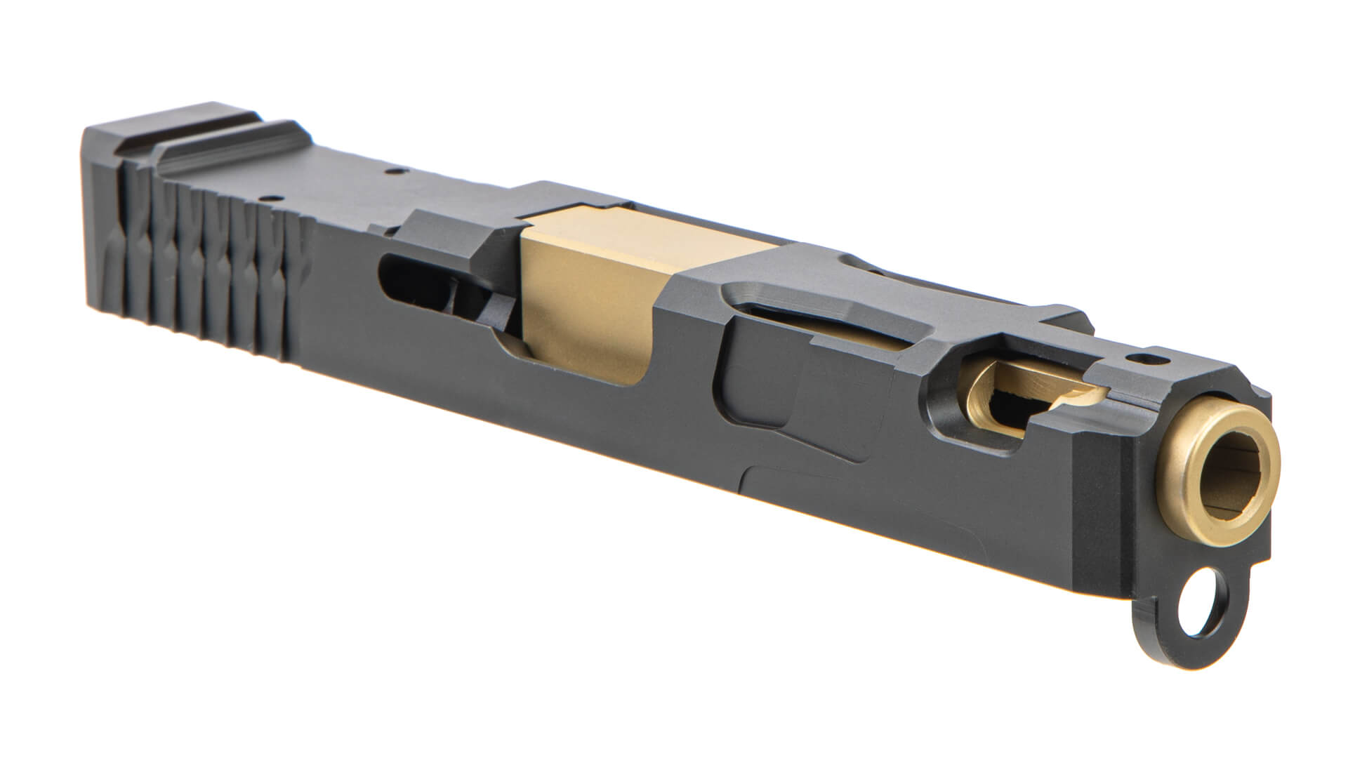 Trinity Nevada Deimos Complete Slide For Glock 19 - Black Slide / Gold Barrel