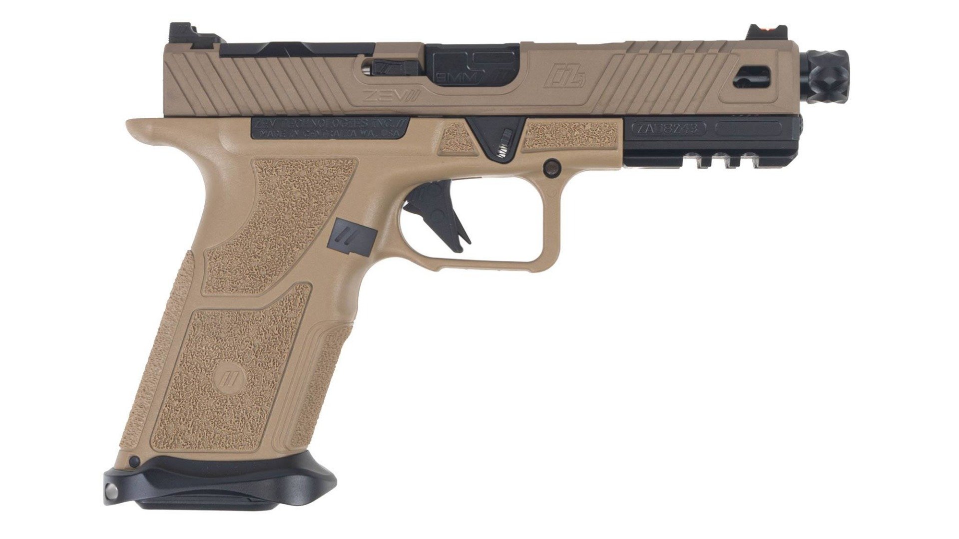 ZEV Technologies OZ9 Elite Standard 9mm Pistol w/ Threaded Barrel - FDE